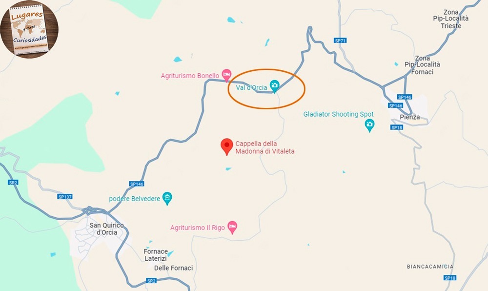 Valle d'Orcia Cappella della Madonna di Vitaleta Toscana