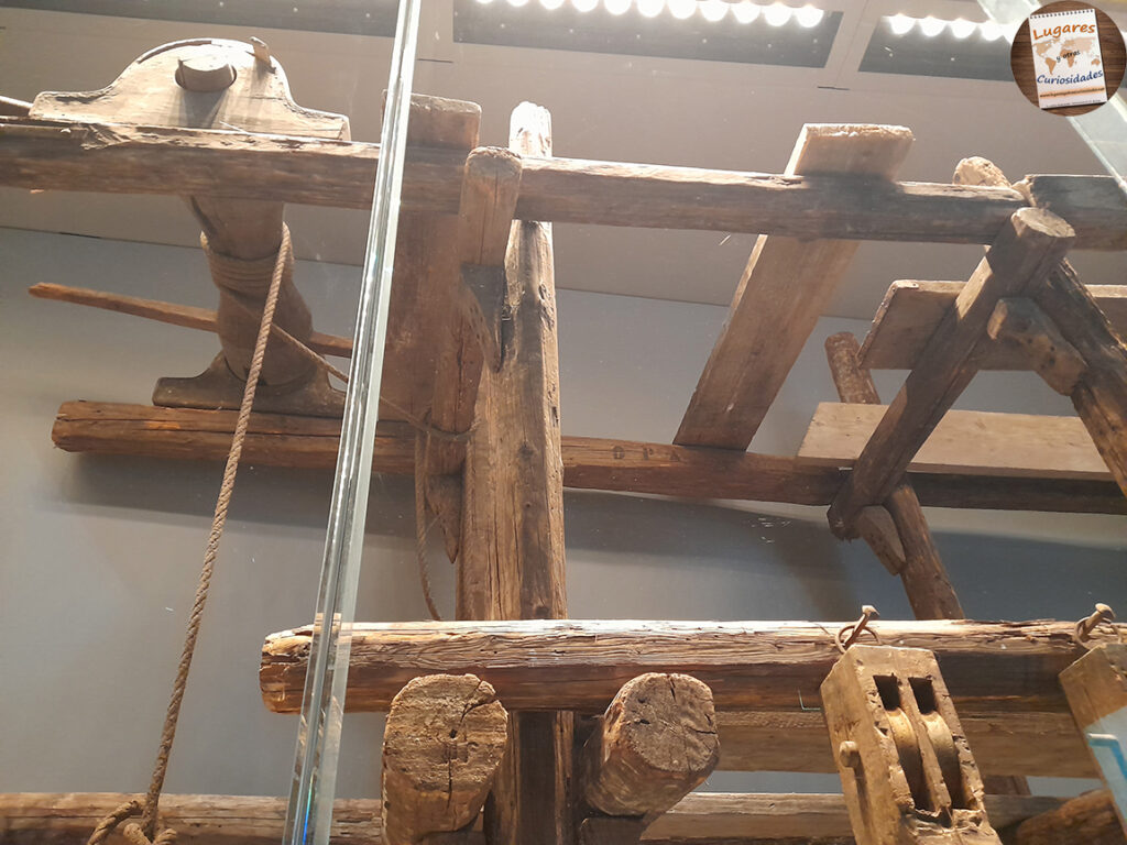 Andamios originales de la construcción de la cúpula de Brunelleschi, museo del Duomo Florencia